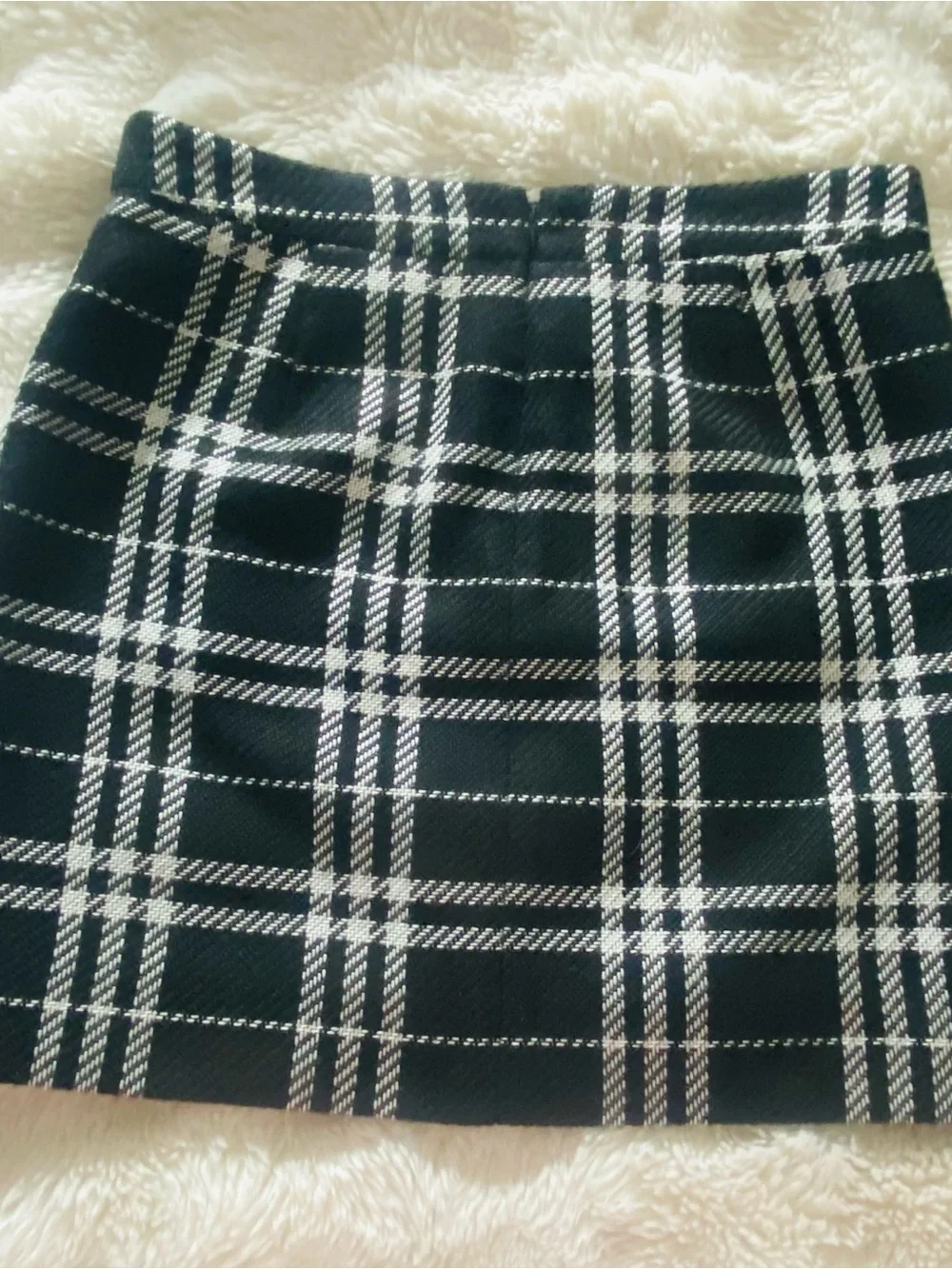 J. Crew Black and White Plaid Mini Skirt